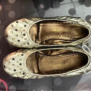 juicy couture girls mixed metal ballet flats